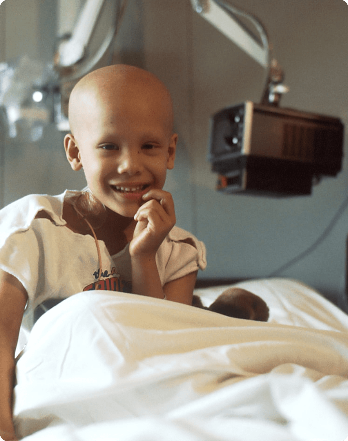 Smiling child patient at Sambhavna Clinic